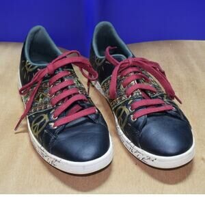 Desigual Women’s Sneakers Size 39 (US 8) – Embroidered Peace Sign Sequin Shoes